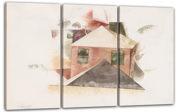 Leinwandbild Charles Demuth - Häuser mit Rot