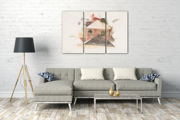 Leinwandbild Charles Demuth - Häuser mit Rot