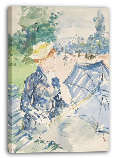 Leinwandbild Berthe Morisot - Eine Frau sitzt auf einer Bank an der Avenue du Bois
