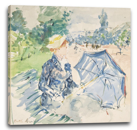 Leinwandbild Berthe Morisot - Eine Frau sitzt auf einer Bank an der Avenue du Bois