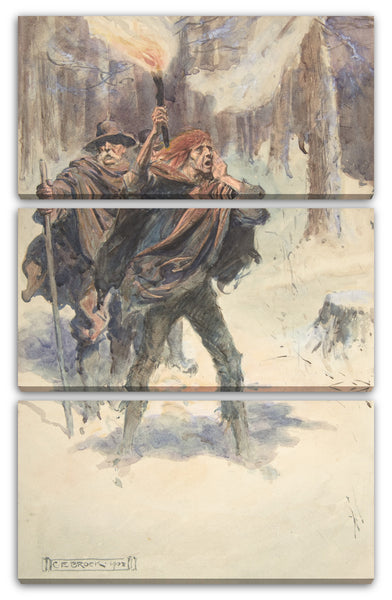 Leinwandbild Charles Edmund Brock - Illustration zu "Kleiner Peter: Eine Weihnachtsmoral für Kinder jeden Alters"
