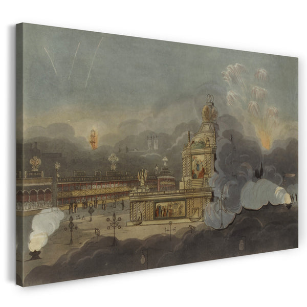 Leinwandbild Frederick Calvert - Friede von 1814 und Centennial des Hauses von Brunswick: Ein Blick auf den Concord Tempel im Green Park, London, 1. August 1814