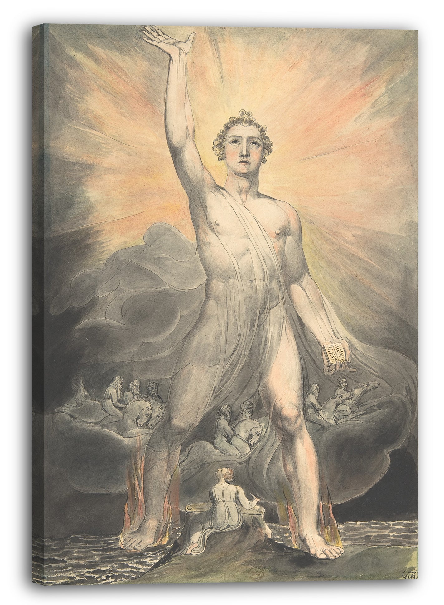 Leinwandbild William Blake - Engel der Offenbarung (Buch der Offenbarung, Kapitel 10)