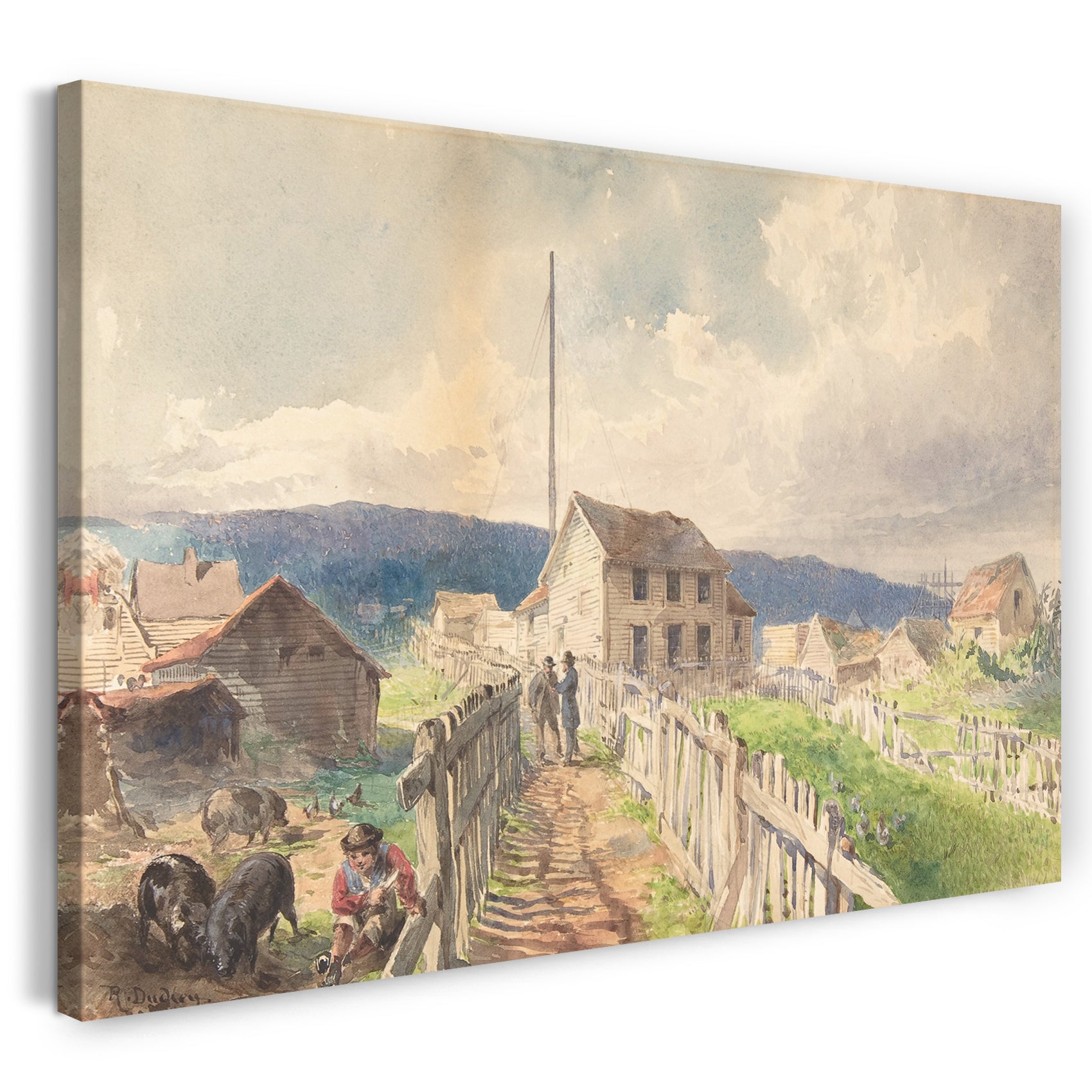 Leinwandbild Robert Charles Dudley - Erstes Telegraphhaus bei Heart's Content, Neufundland, 1866