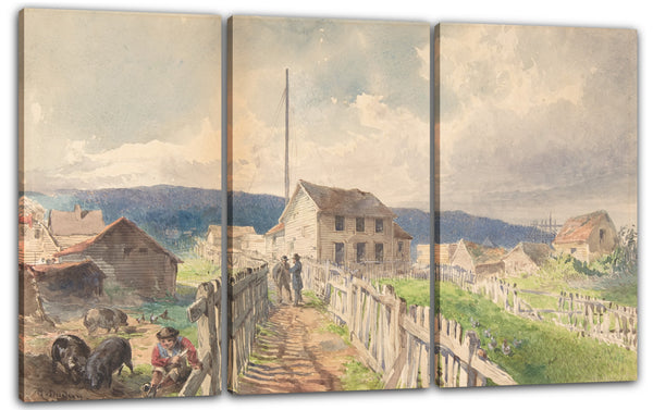 Leinwandbild Robert Charles Dudley - Erstes Telegraphhaus bei Heart's Content, Neufundland, 1866