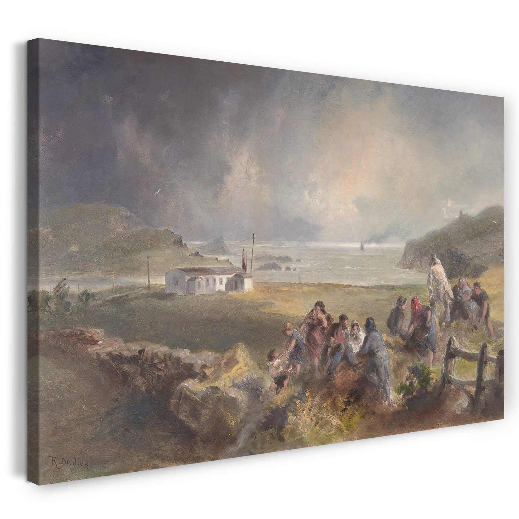 Leinwandbild Robert Charles Dudley - Valentia, Irland, vom Hafen, gegenüber der Ritterstadt, in der Zeit der Verlegung der Kabel von 1857
