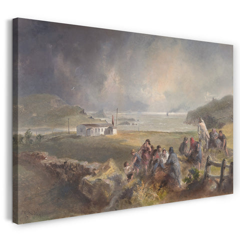 Leinwandbild Robert Charles Dudley - Valentia, Irland, vom Hafen, gegenüber der Ritterstadt, in der Zeit der Verlegung der Kabel von 1857