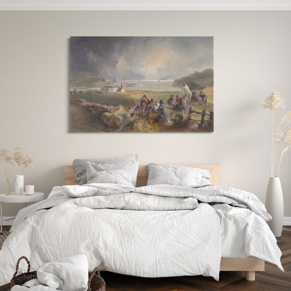 Leinwandbild Robert Charles Dudley - Valentia, Irland, vom Hafen, gegenüber der Ritterstadt, in der Zeit der Verlegung der Kabel von 1857