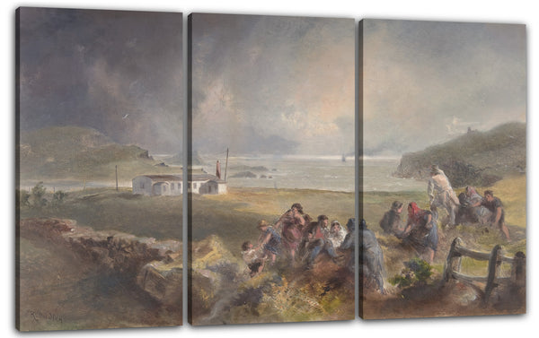 Leinwandbild Robert Charles Dudley - Valentia, Irland, vom Hafen, gegenüber der Ritterstadt, in der Zeit der Verlegung der Kabel von 1857