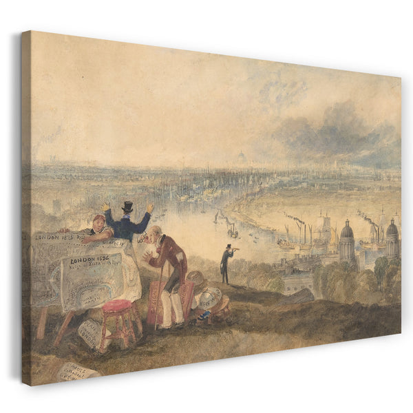 Leinwandbild Joseph Mallord William Turner - Ansicht von London, von Greenwich aus betrachtet