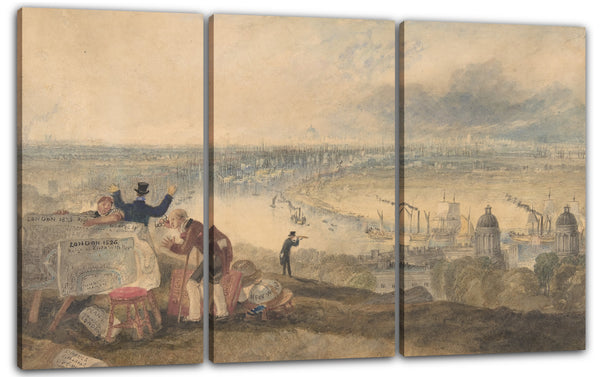 Leinwandbild Joseph Mallord William Turner - Ansicht von London, von Greenwich aus betrachtet