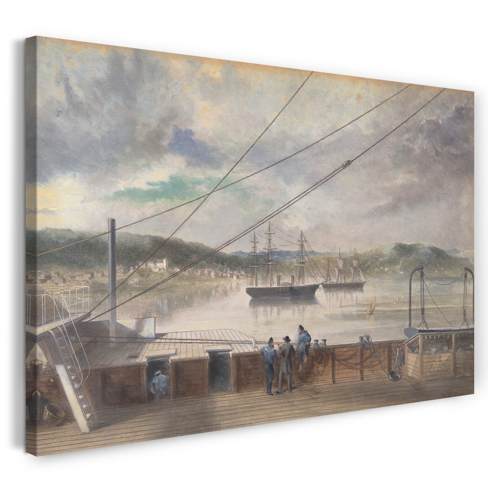 Leinwandbild Robert Charles Dudley - Die Siedlung und Kirche von Heart's Content, Neufundland