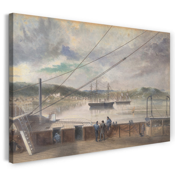 Leinwandbild Robert Charles Dudley - Die Siedlung und Kirche von Heart's Content, Neufundland