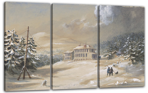 Leinwandbild Robert Charles Dudley - Trinity Bay, Neufundland, Außenansicht des Telegrafenhauses in 1857-1858