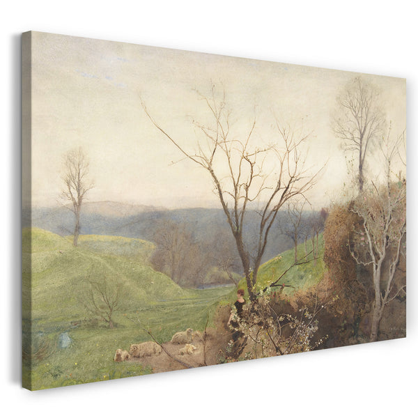 Leinwandbild John William North - Frühling