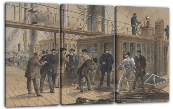 Leinwandbild Robert Charles Dudley - Auf der Suche nach dem Fehler, nachdem das Kabel vom Grund des Atlantiks am 31. Juli 1865 zurückgeschleppt wurde