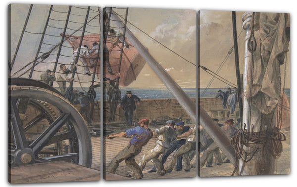 Leinwandbild Robert Charles Dudley - Eine der großen Bojen für den Start herausbekommen, 2. August 1865