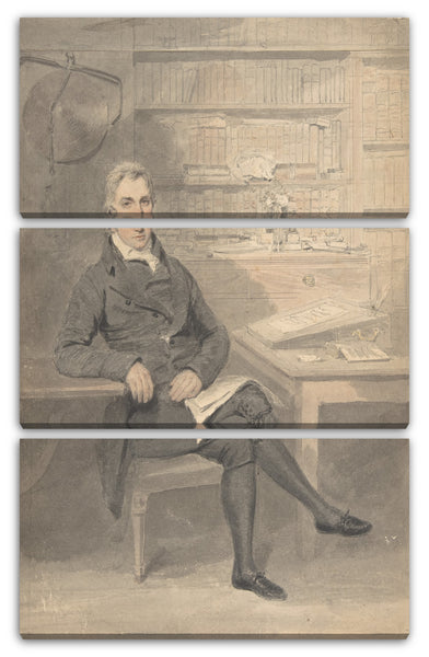 Leinwandbild Henry Edridge - Portrait eines Mannes, sitzend vor einem Schreibtisch