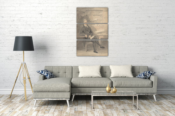 Leinwandbild Henry Edridge - Portrait eines Mannes, sitzend vor einem Schreibtisch