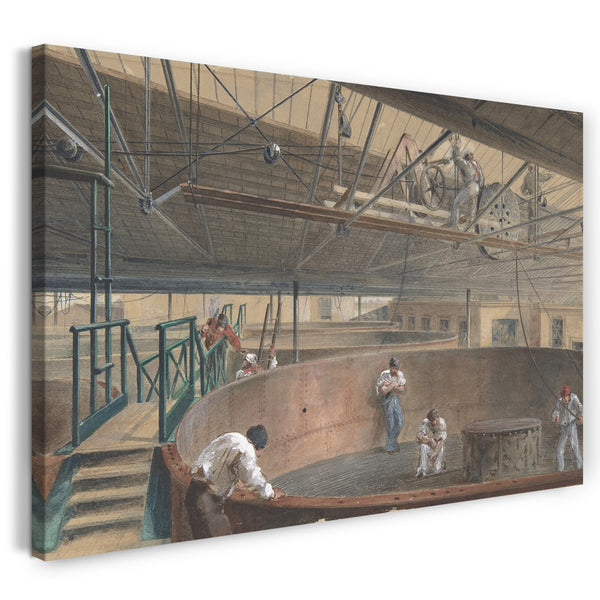 Leinwandbild Robert Charles Dudley - Wickeln der Kabel in den großen Tank bei den Werken der Telegraph Construction and Maintenance Company von Greenwich, 1865