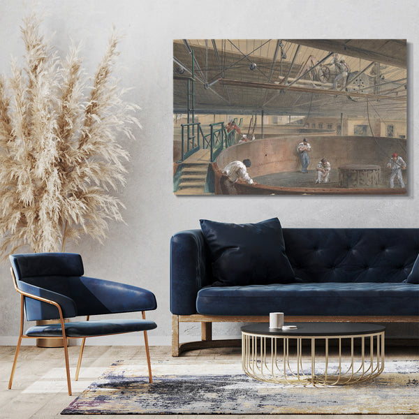 Leinwandbild Robert Charles Dudley - Wickeln der Kabel in den großen Tank bei den Werken der Telegraph Construction and Maintenance Company von Greenwich, 1865