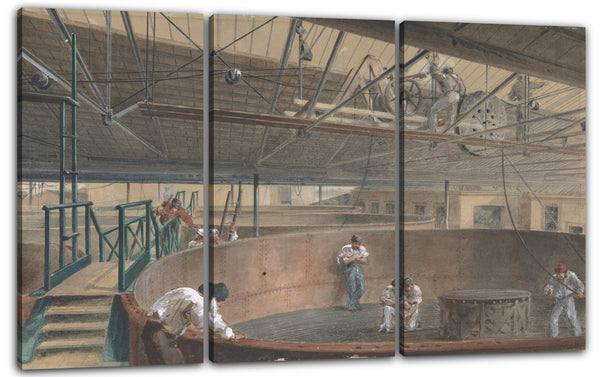 Leinwandbild Robert Charles Dudley - Wickeln der Kabel in den großen Tank bei den Werken der Telegraph Construction and Maintenance Company von Greenwich, 1865