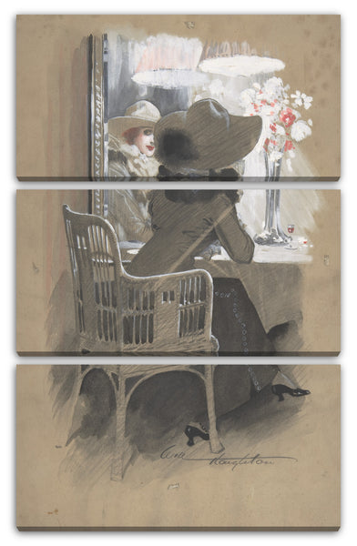 Leinwandbild Will Houghton - Portrait einer Frau an einem Tisch