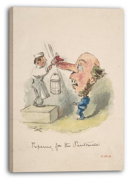 Leinwandbild John Leech - "Vorbereitung auf die Pantomime"