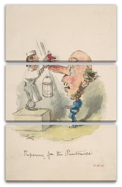 Leinwandbild John Leech - "Vorbereitung auf die Pantomime"