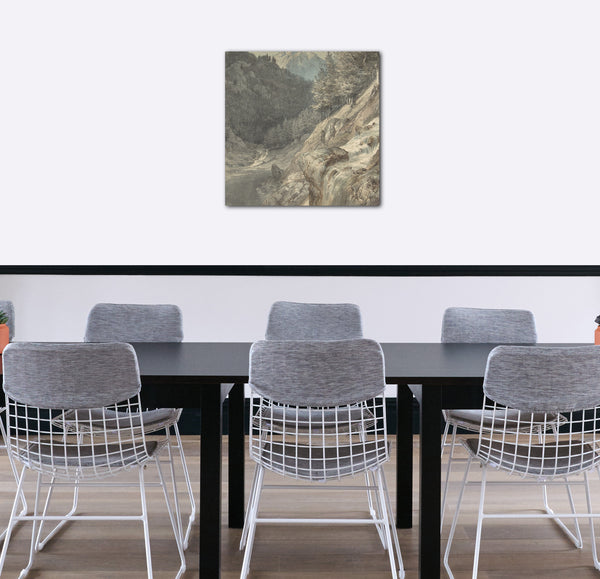 Leinwandbild Johann Wilhelm Schirmer - Berglandschaft mit einem Fluss