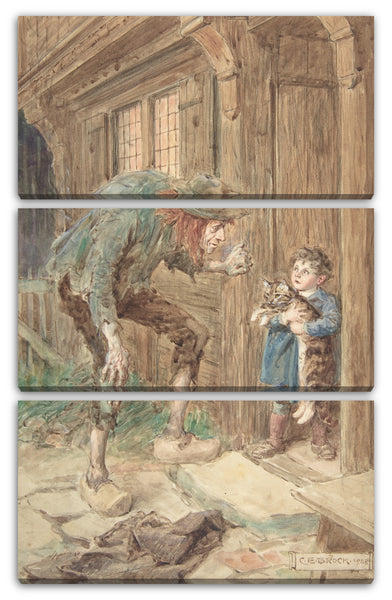 Leinwandbild Charles Edmund Brock - Illustration zu "Kleiner Peter: Eine Weihnachtsmoral für Kinder jeden Alters"