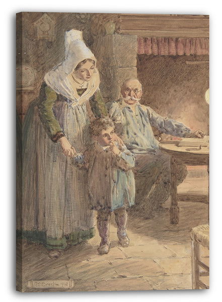 Leinwandbild Charles Edmund Brock - Illustration zu "Kleiner Peter: Eine Weihnachtsmoral für Kinder jeden Alters"