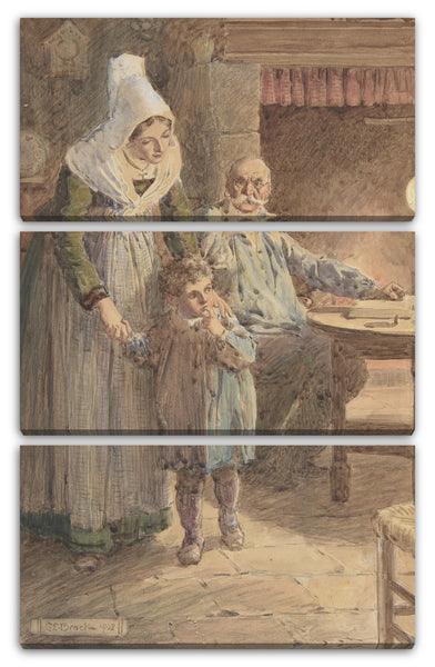 Leinwandbild Charles Edmund Brock - Illustration zu "Kleiner Peter: Eine Weihnachtsmoral für Kinder jeden Alters"