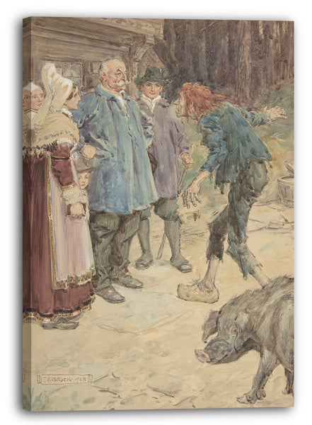 Leinwandbild Charles Edmund Brock - Illustration zu "Kleiner Peter: Eine Weihnachtsmoral für Kinder jeden Alters"