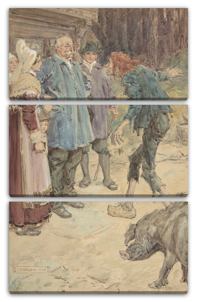 Leinwandbild Charles Edmund Brock - Illustration zu "Kleiner Peter: Eine Weihnachtsmoral für Kinder jeden Alters"