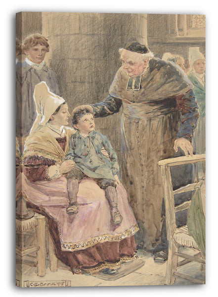 Leinwandbild Charles Edmund Brock - Illustration zu "Kleiner Peter: Eine Weihnachtsmoral für Kinder jeden Alters"