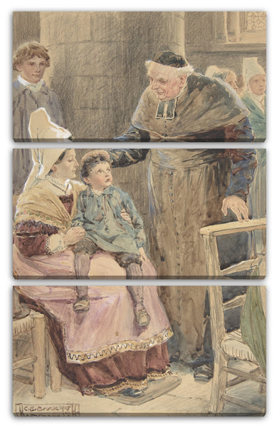 Leinwandbild Charles Edmund Brock - Illustration zu "Kleiner Peter: Eine Weihnachtsmoral für Kinder jeden Alters"