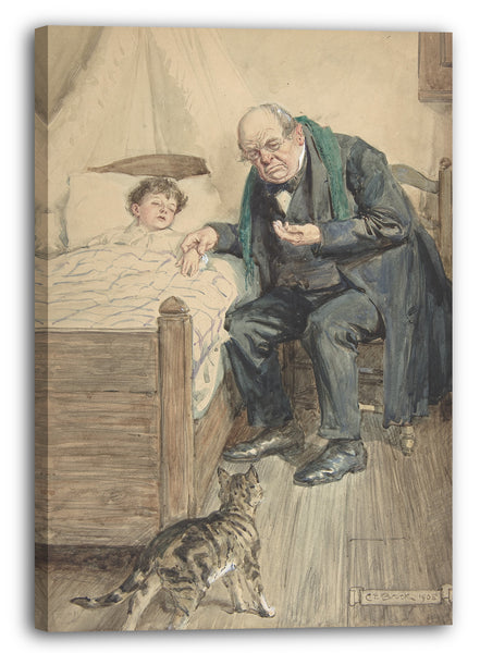 Leinwandbild Charles Edmund Brock - Illustration zu "Kleiner Peter: Eine Weihnachtsmoral für Kinder jeden Alters"