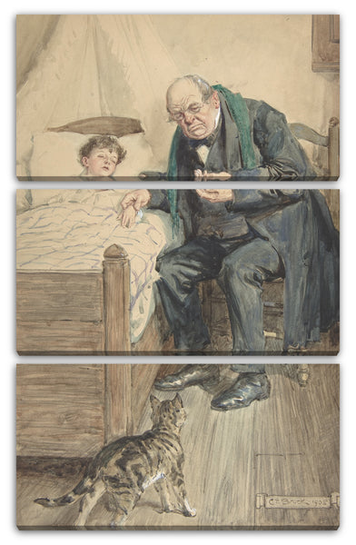 Leinwandbild Charles Edmund Brock - Illustration zu "Kleiner Peter: Eine Weihnachtsmoral für Kinder jeden Alters"