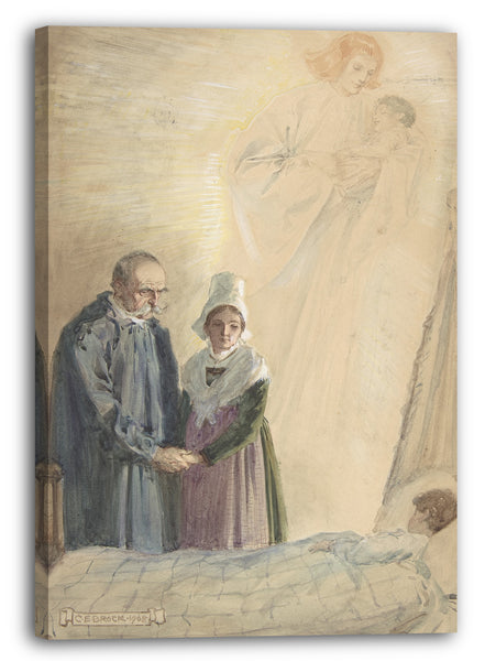 Leinwandbild Charles Edmund Brock - Illustration zu "Kleiner Peter: Eine Weihnachtsmoral für Kinder jeden Alters"