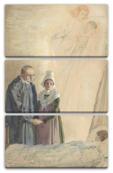 Leinwandbild Charles Edmund Brock - Illustration zu "Kleiner Peter: Eine Weihnachtsmoral für Kinder jeden Alters"