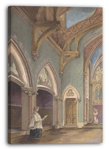 Leinwandbild Jules-Edmond-Charles Lachaise - Ansicht des Innenraums mit Menschen, Heiliges Clotilde