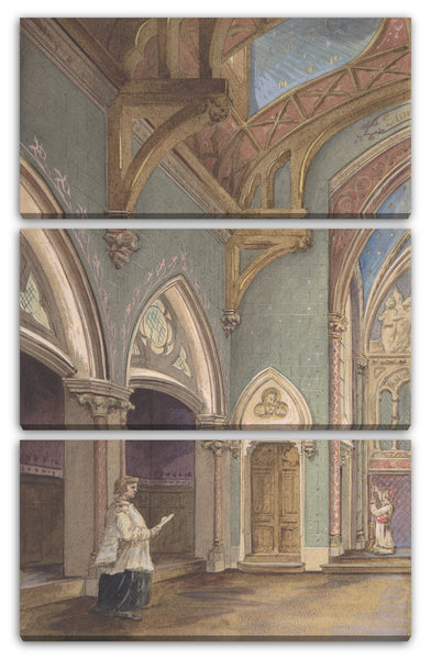 Leinwandbild Jules-Edmond-Charles Lachaise - Ansicht des Innenraums mit Menschen, Heiliges Clotilde