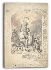 Leinwandbild Anonym, Britisch, 19. Jahrhundert - Entwurf für den alten Försterorden: "Einheit, Wohlwollen und Eintracht"