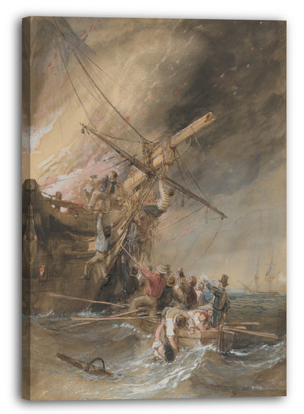 Leinwandbild Clarkson Stanfield - Feuer auf See