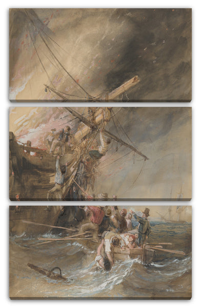 Leinwandbild Clarkson Stanfield - Feuer auf See