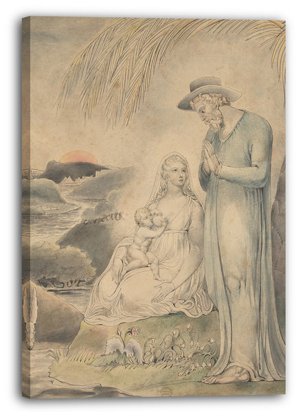 Leinwandbild William Blake - Die Rast auf der Flucht nach Ägypten (Die Rast der heiligen Familie in Ägypten)