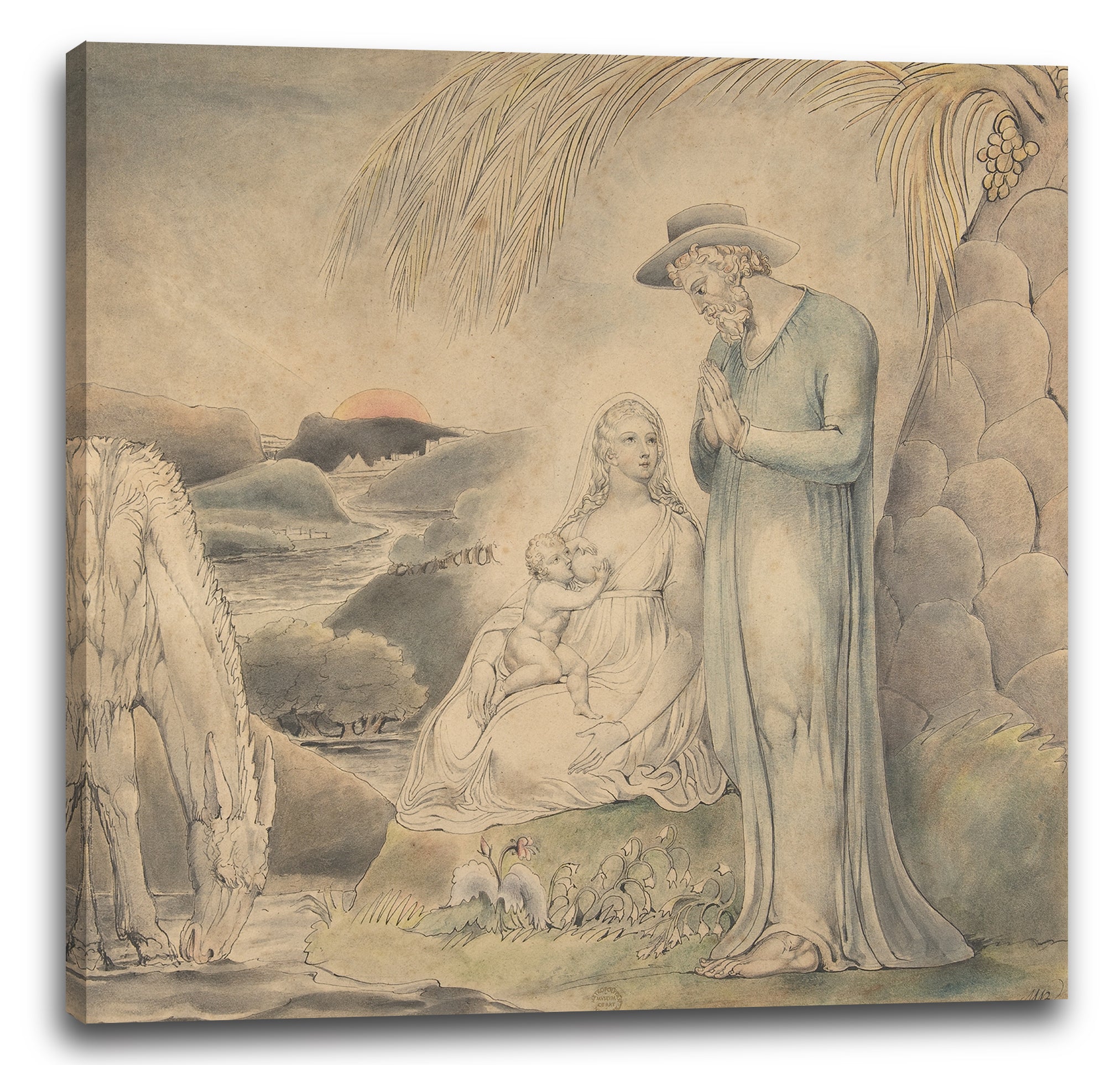 Leinwandbild William Blake - Die Rast auf der Flucht nach Ägypten (Die Rast der heiligen Familie in Ägypten)