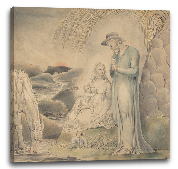 Leinwandbild William Blake - Die Rast auf der Flucht nach Ägypten (Die Rast der heiligen Familie in Ägypten)