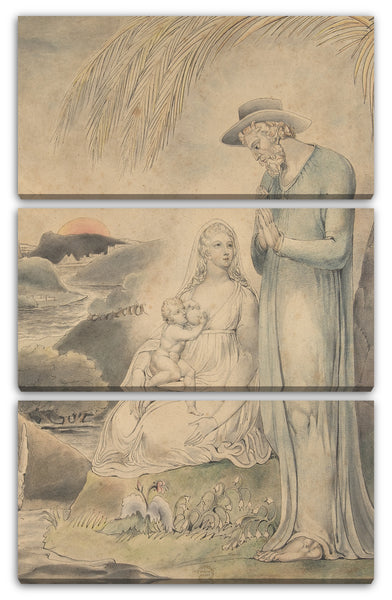Leinwandbild William Blake - Die Rast auf der Flucht nach Ägypten (Die Rast der heiligen Familie in Ägypten)